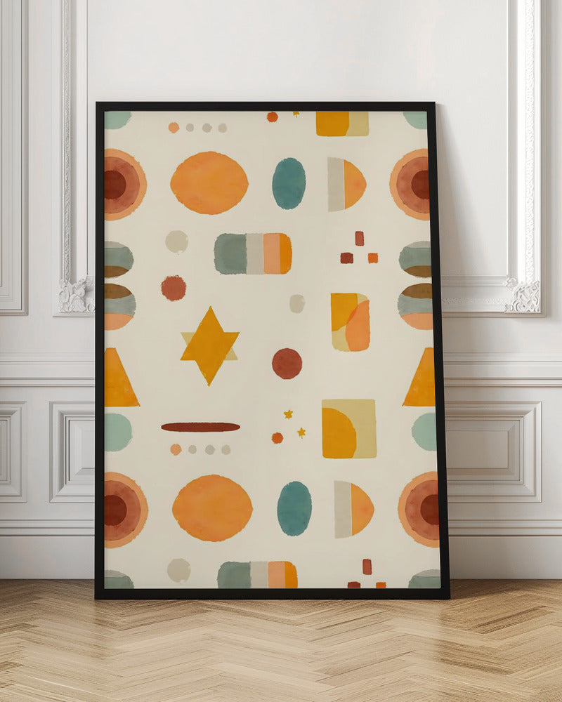 Pastel Minimalist Watercolor Shapes - Stretched Canvas, Poster or Fine Art Print I Heart Wall Art