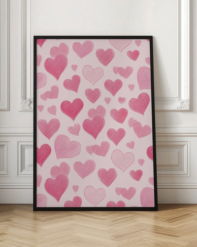 Pink Love - Stretched Canvas, Poster or Fine Art Print I Heart Wall Art
