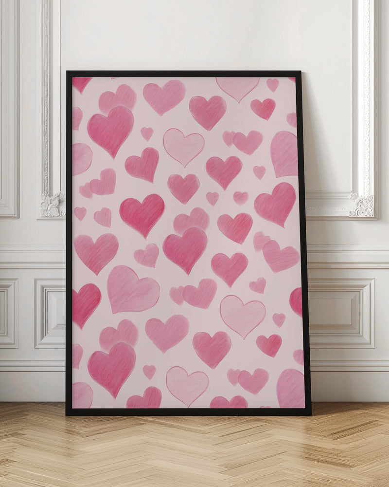Pink Love - Stretched Canvas, Poster or Fine Art Print I Heart Wall Art