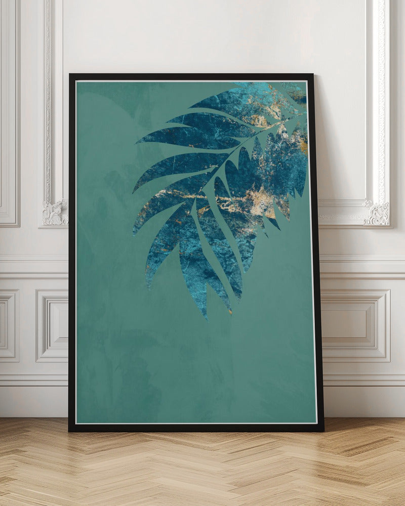 Turquoise palm - Stretched Canvas, Poster or Fine Art Print I Heart Wall Art