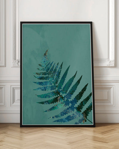 Teal Fern - Stretched Canvas, Poster or Fine Art Print I Heart Wall Art