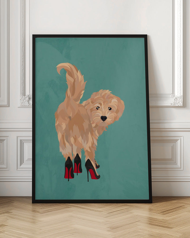 Cockapoo in heels - Stretched Canvas, Poster or Fine Art Print I Heart Wall Art