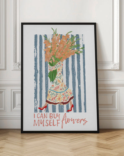 I Can Buy Myself Orange Flowers - Stretched Canvas, Poster or Fine Art Print I Heart Wall Art