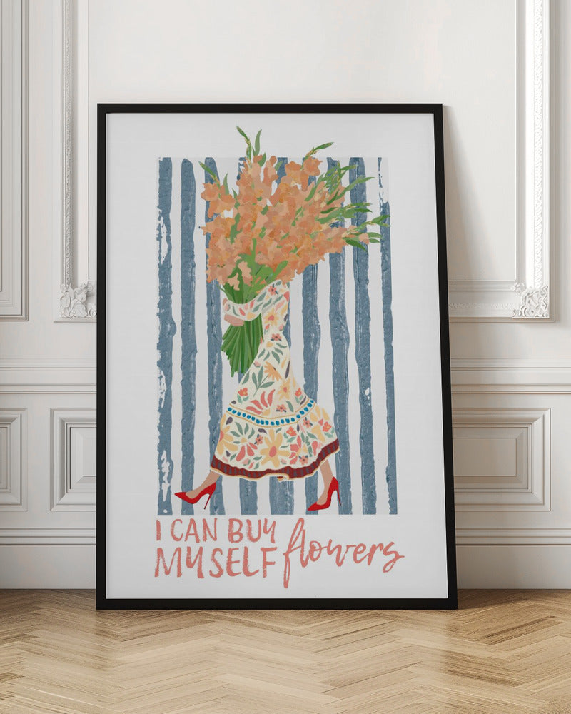 I Can Buy Myself Orange Flowers - Stretched Canvas, Poster or Fine Art Print I Heart Wall Art