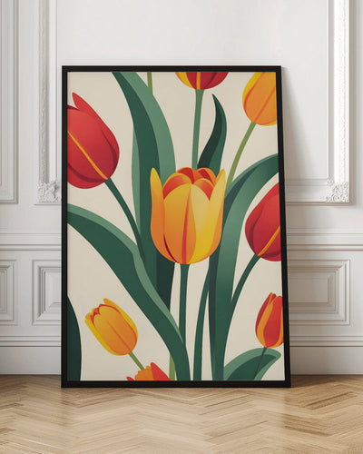 Bold Tulip Illustration - Stretched Canvas, Poster or Fine Art Print I Heart Wall Art