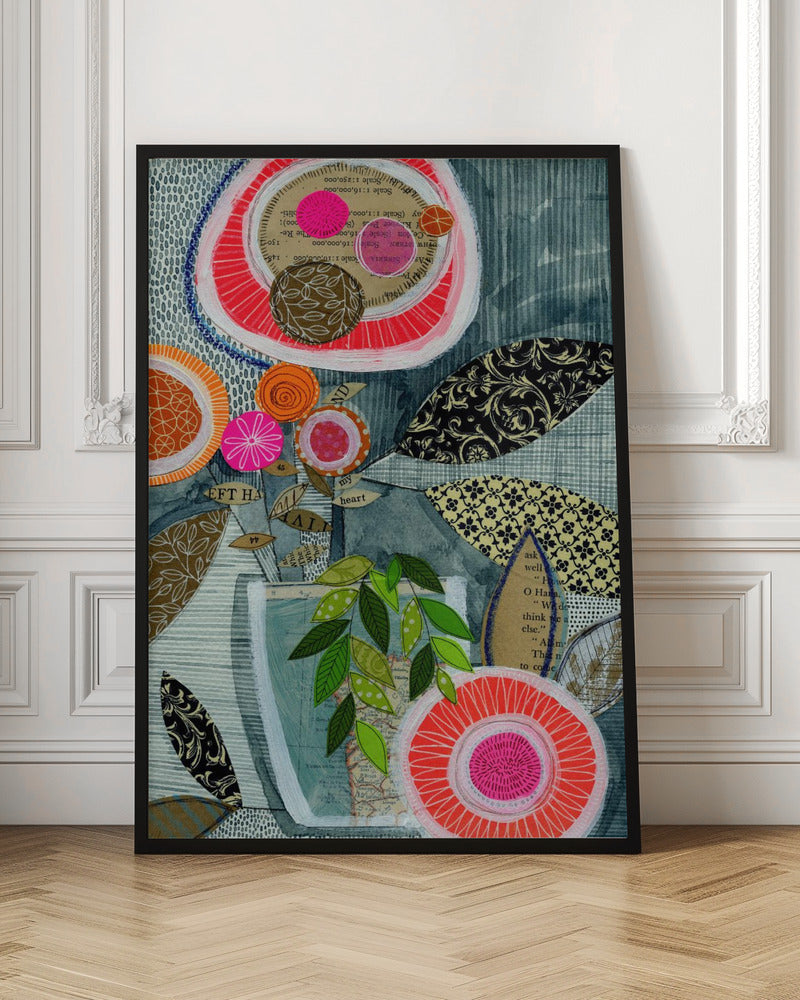Collage Bloom - Stretched Canvas, Poster or Fine Art Print I Heart Wall Art