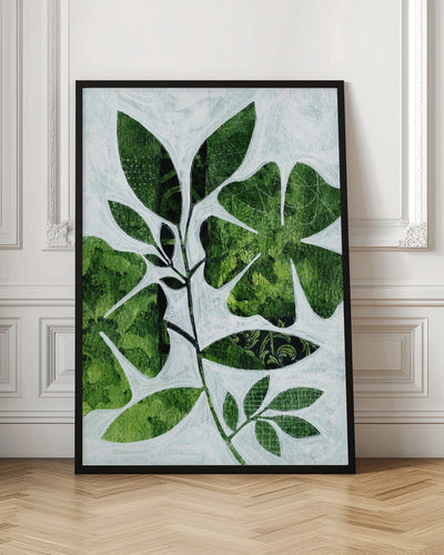 Abstract Green Floral - Stretched Canvas, Poster or Fine Art Print I Heart Wall Art
