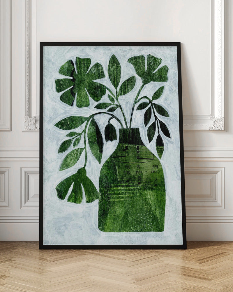 Abstract Green Floral - Stretched Canvas, Poster or Fine Art Print I Heart Wall Art