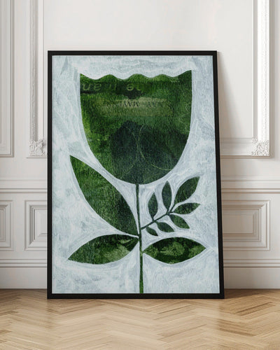 Abstract Green Tulip - Stretched Canvas, Poster or Fine Art Print I Heart Wall Art