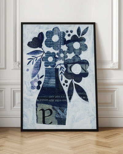 Indigo Blue Daisy - Stretched Canvas, Poster or Fine Art Print I Heart Wall Art