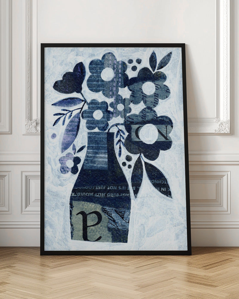 Indigo Blue Daisy - Stretched Canvas, Poster or Fine Art Print I Heart Wall Art