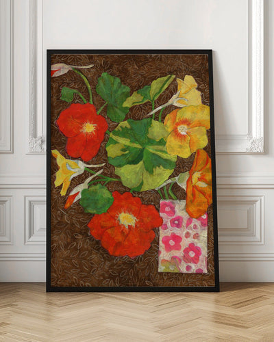 Colorful Nasturtium Flowers - Stretched Canvas, Poster or Fine Art Print I Heart Wall Art