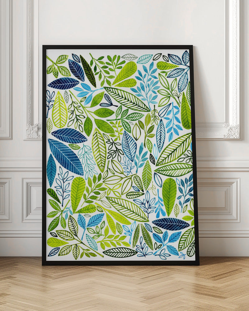 Frolic Leaf Pattern - Stretched Canvas, Poster or Fine Art Print I Heart Wall Art