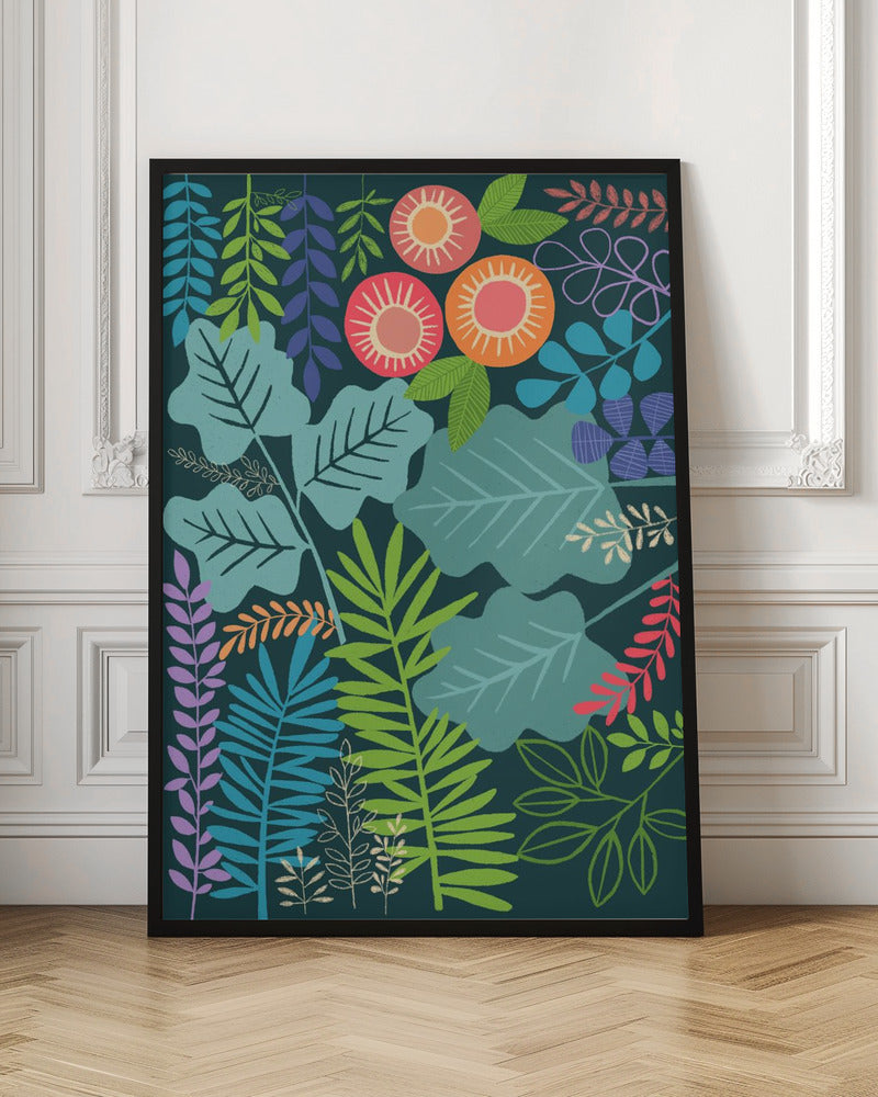 Modern Botanical Multi Colour - Stretched Canvas, Poster or Fine Art Print I Heart Wall Art