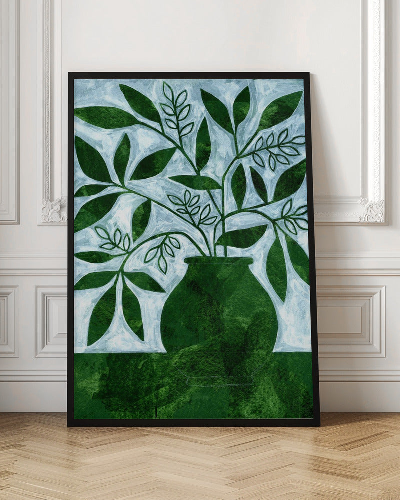 Green Leaves Still Life - Stretched Canvas, Poster or Fine Art Print I Heart Wall Art
