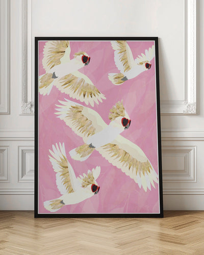 Cockatoos Flying Glasses - Stretched Canvas, Poster or Fine Art Print I Heart Wall Art