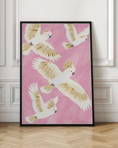 Cockatoos flying - Stretched Canvas, Poster or Fine Art Print I Heart Wall Art