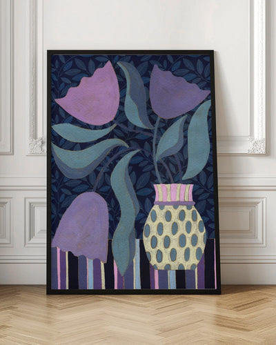Lavender Tulip Still Life - Stretched Canvas, Poster or Fine Art Print I Heart Wall Art
