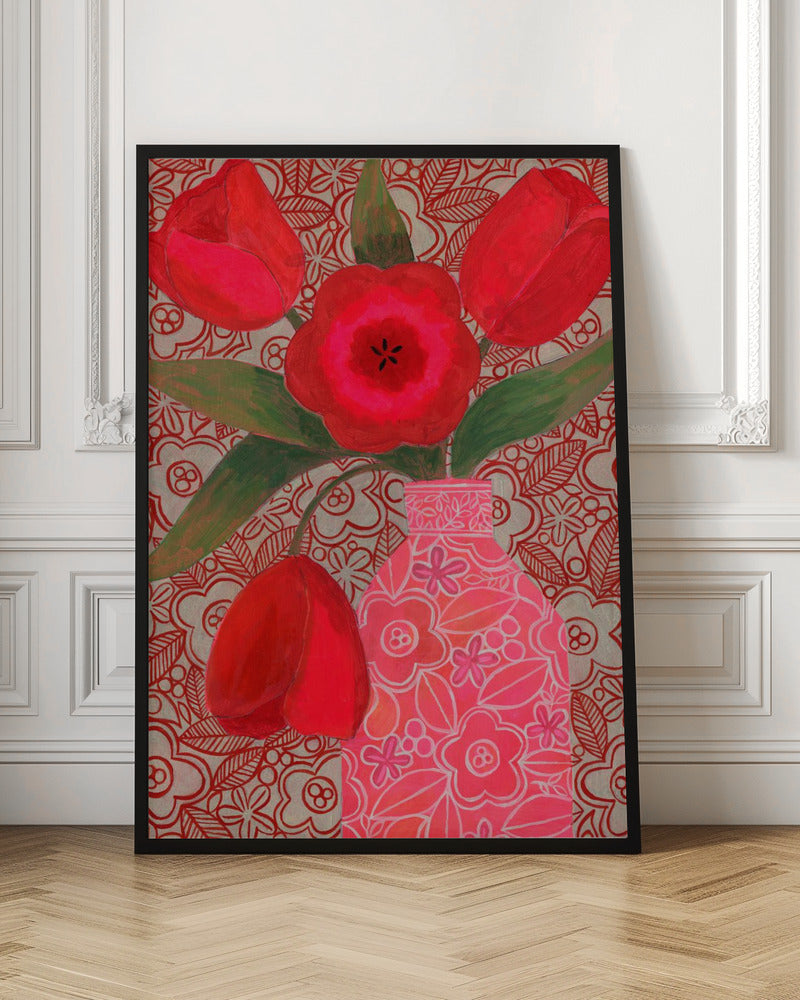Red Tulips - Stretched Canvas, Poster or Fine Art Print I Heart Wall Art