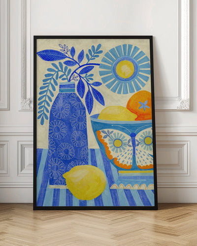 Butterfly Fruit Bowl - Stretched Canvas, Poster or Fine Art Print I Heart Wall Art