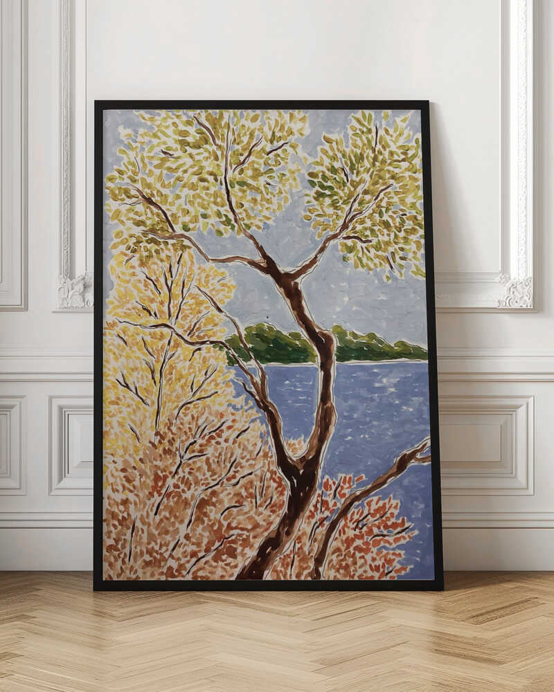 Autumn By The Lake - Stretched Canvas, Poster or Fine Art Print