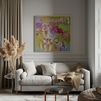 Df008singing - Square Stretched Canvas, Poster or Fine Art Print I Heart Wall Art