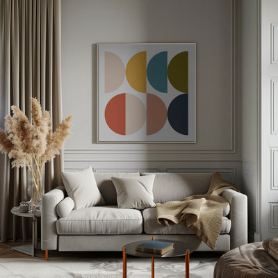 Mid Century Geometric Color Play - Square Stretched Canvas, Poster or Fine Art Print I Heart Wall Art