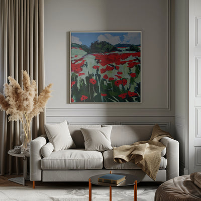 Poppies - Square Stretched Canvas, Poster or Fine Art Print I Heart Wall Art