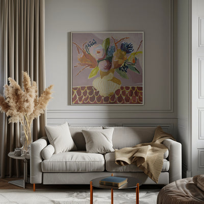 Mauve Bouquet - Square Stretched Canvas, Poster or Fine Art Print I Heart Wall Art