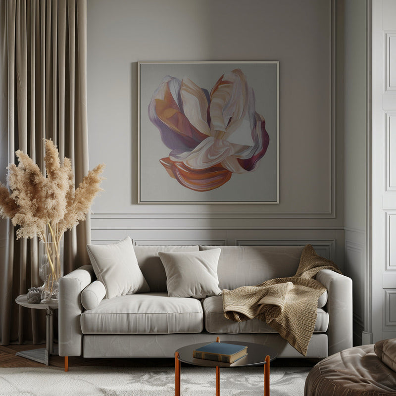 Flow Flower I - Square Stretched Canvas, Poster or Fine Art Print I Heart Wall Art