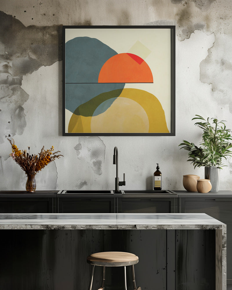 Mid Painted2 Kopie - Square Stretched Canvas, Poster or Fine Art Print I Heart Wall Art