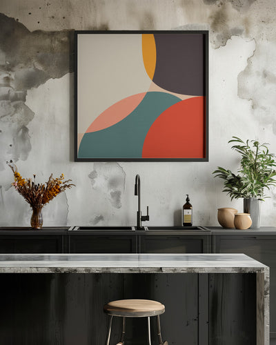 Bauhaus Modern Bold 4 - Square Stretched Canvas, Poster or Fine Art Print I Heart Wall Art