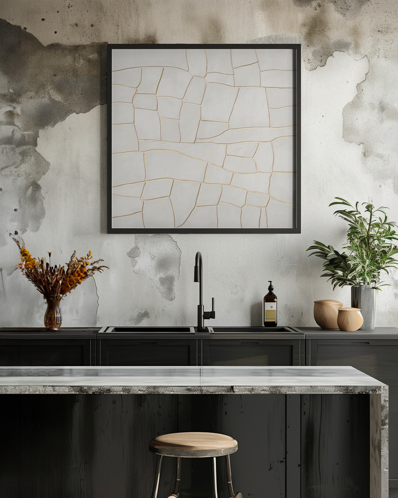 Golden crack A - Square Stretched Canvas, Poster or Fine Art Print I Heart Wall Art