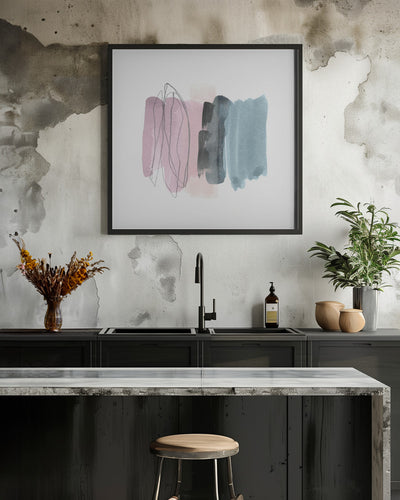 Minimalism 6 pink - Square Stretched Canvas, Poster or Fine Art Print I Heart Wall Art