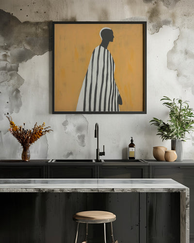 Portrait of a Man - Square Stretched Canvas, Poster or Fine Art Print I Heart Wall Art