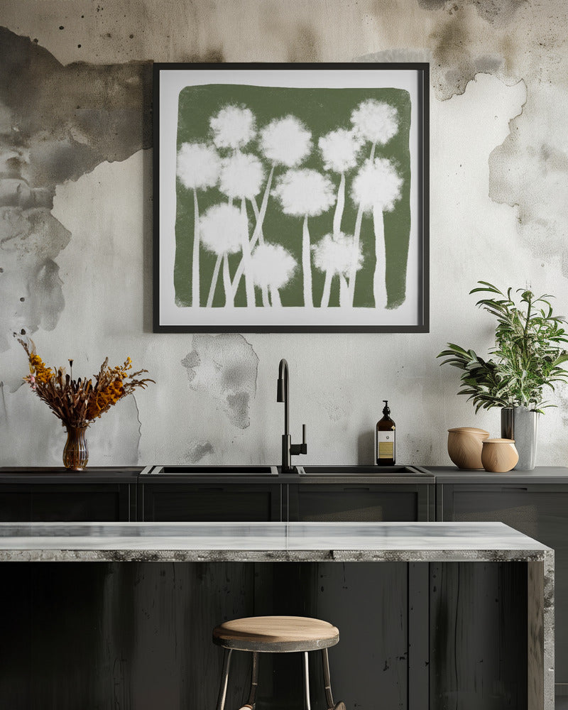 Green Abstract - Square Stretched Canvas, Poster or Fine Art Print I Heart Wall Art