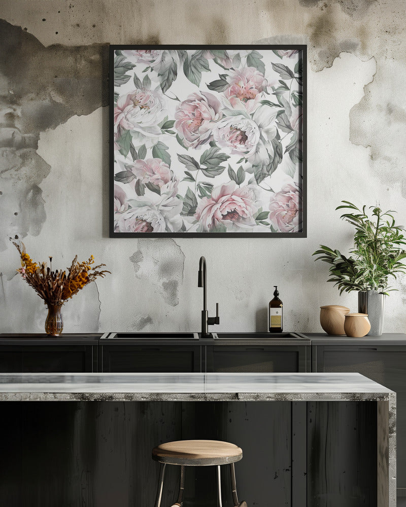 Watercolor Botany Floral Art 7 - Square Stretched Canvas, Poster or Fine Art Print I Heart Wall Art