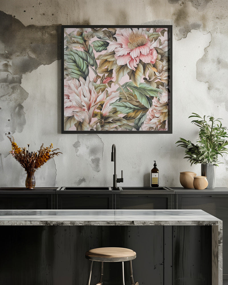 Watercolor Botany Floral Art 17 - Square Stretched Canvas, Poster or Fine Art Print I Heart Wall Art