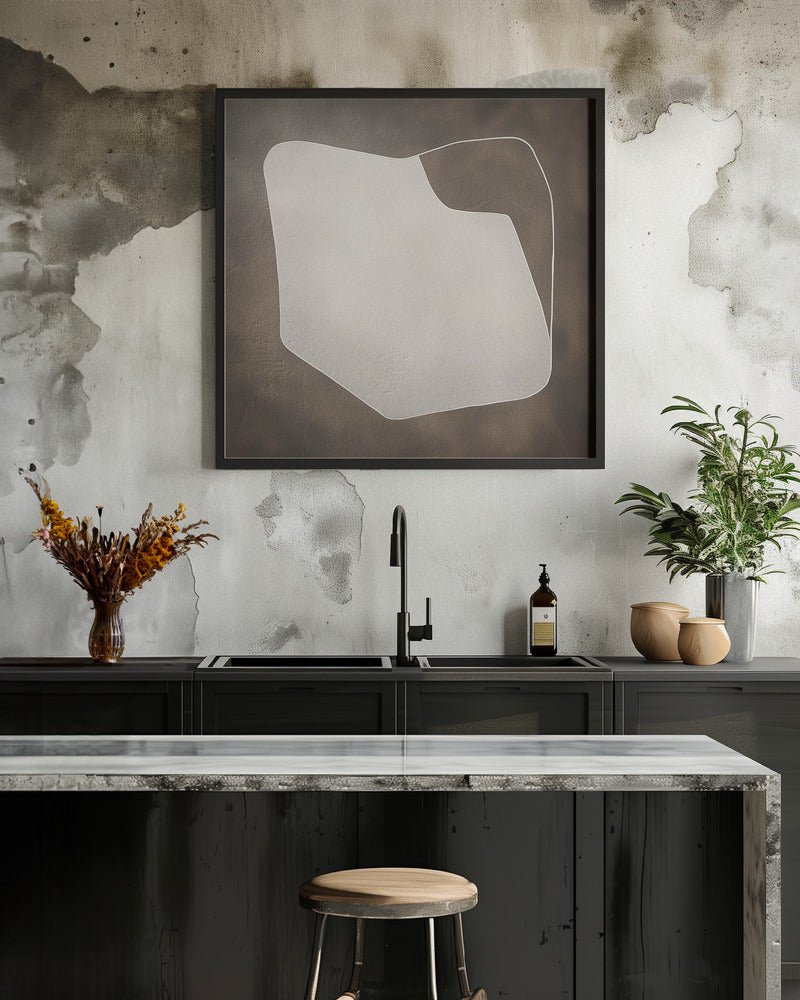 Line and shape I - Square Stretched Canvas, Poster or Fine Art Print I Heart Wall Art