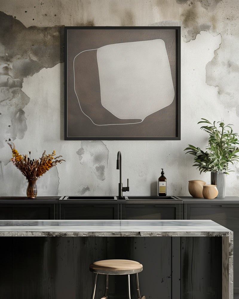 Line and shape II - Square Stretched Canvas, Poster or Fine Art Print I Heart Wall Art