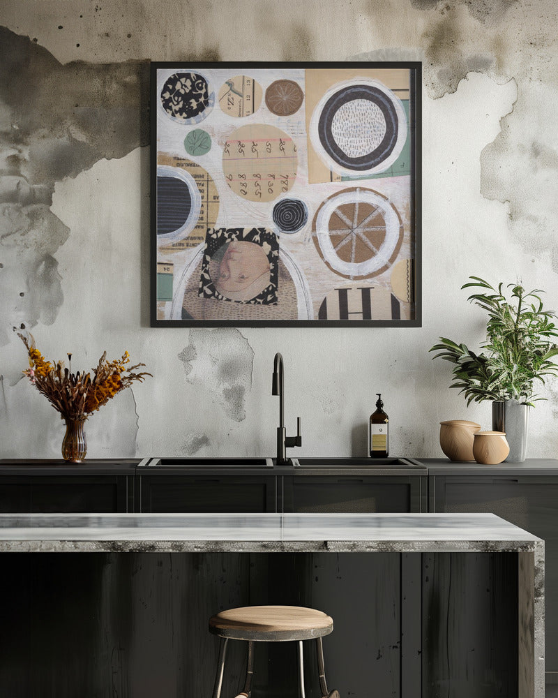 Whimsical Circles - Square Stretched Canvas, Poster or Fine Art Print I Heart Wall Art