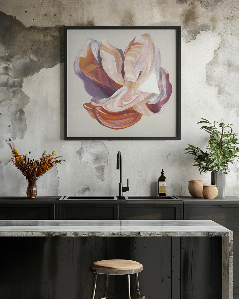 Flow Flower I - Square Stretched Canvas, Poster or Fine Art Print I Heart Wall Art