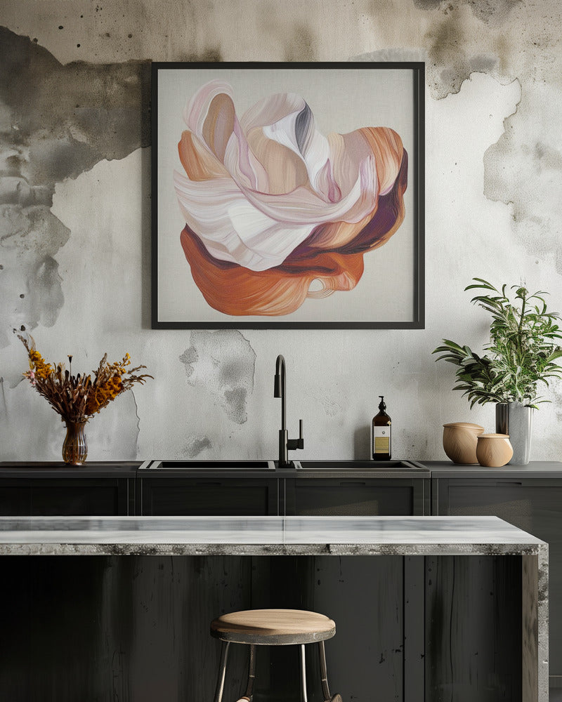 Flow Flower II - Square Stretched Canvas, Poster or Fine Art Print I Heart Wall Art