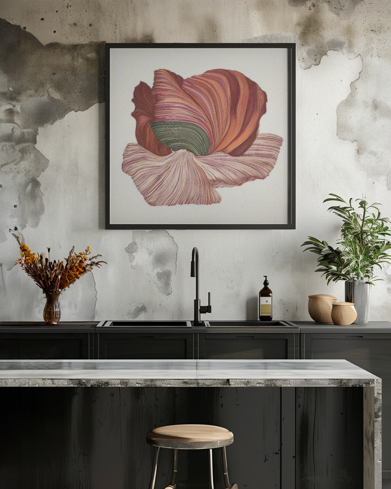 Floral lines I - Square Stretched Canvas, Poster or Fine Art Print I Heart Wall Art