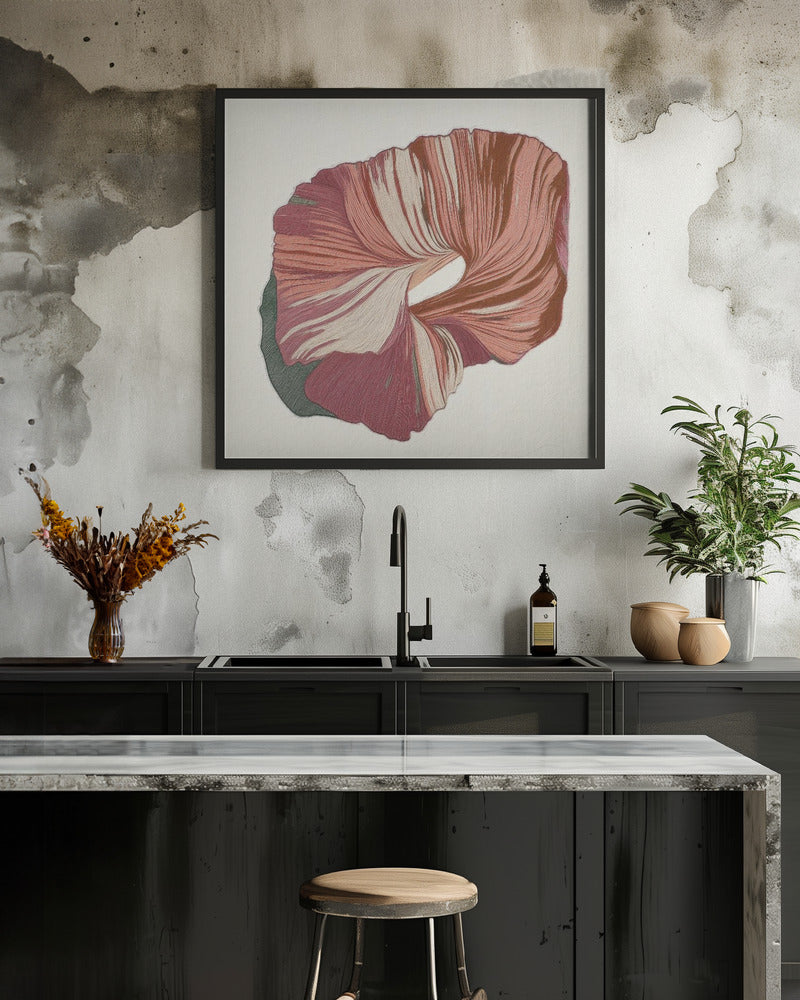 Floral Lines II - Square Stretched Canvas, Poster or Fine Art Print I Heart Wall Art