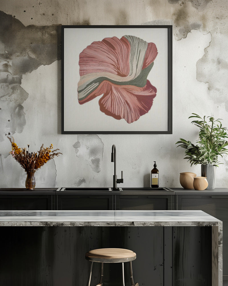 Floral Lines III - Square Stretched Canvas, Poster or Fine Art Print I Heart Wall Art