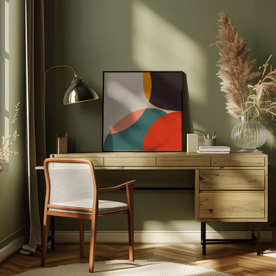 Bauhaus Modern Bold 4 - Square Stretched Canvas, Poster or Fine Art Print I Heart Wall Art