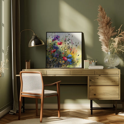 Idyllic Meadow (6) - Square Stretched Canvas, Poster or Fine Art Print I Heart Wall Art