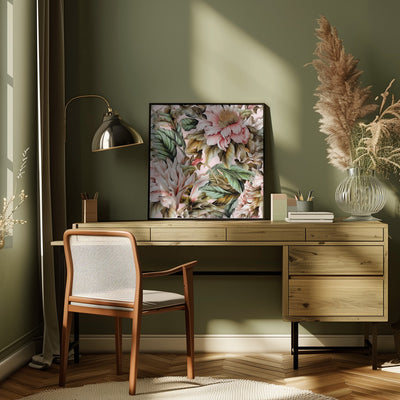 Watercolor Botany Floral Art 17 - Square Stretched Canvas, Poster or Fine Art Print I Heart Wall Art