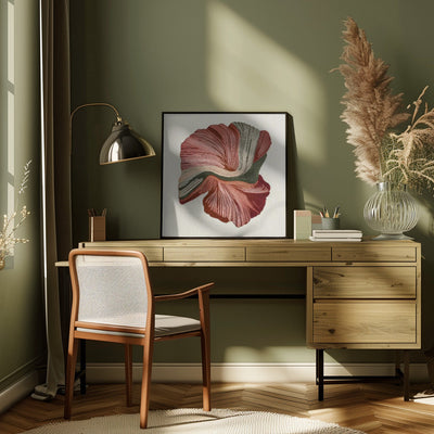 Floral Lines III - Square Stretched Canvas, Poster or Fine Art Print I Heart Wall Art